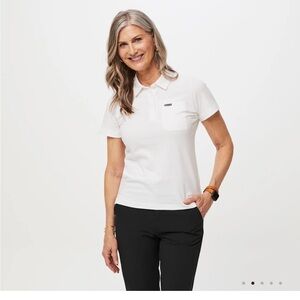 Figs Pro Pique Scrub Top in Navy Blue